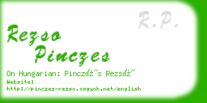 rezso pinczes business card